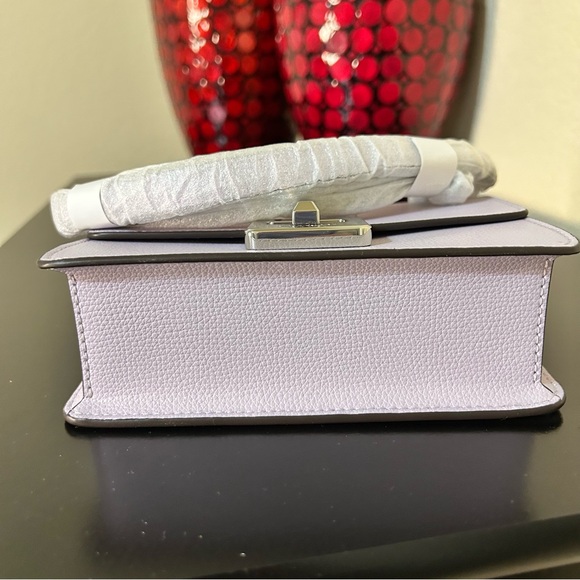 Kate Spade Phoebe Turnlock Mini Flap Crossbody Light Frozen Lilac MSRP $329 - Picture 8 of 17